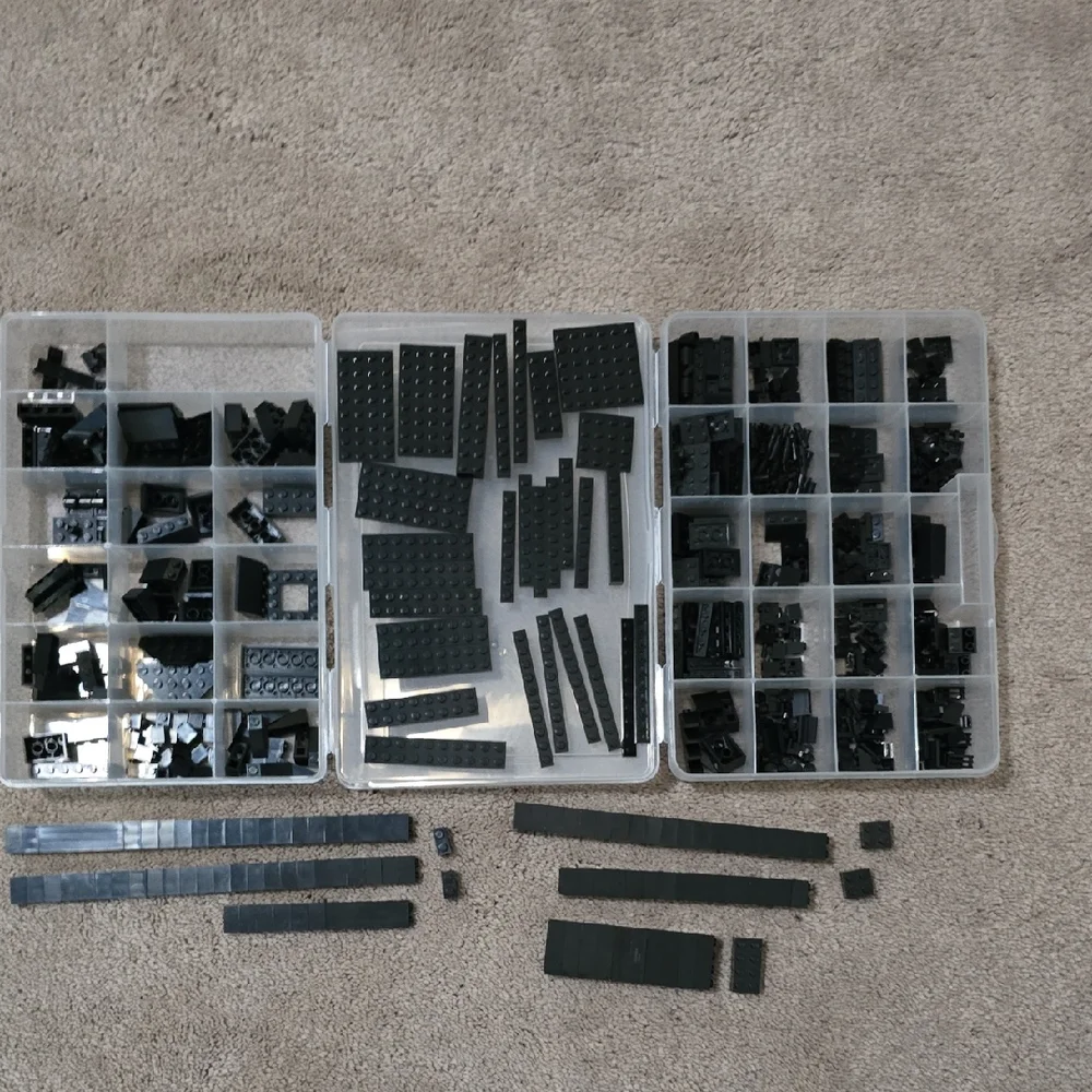 LEGO Bundle of Black Building Block Set with 2 Storage Containers